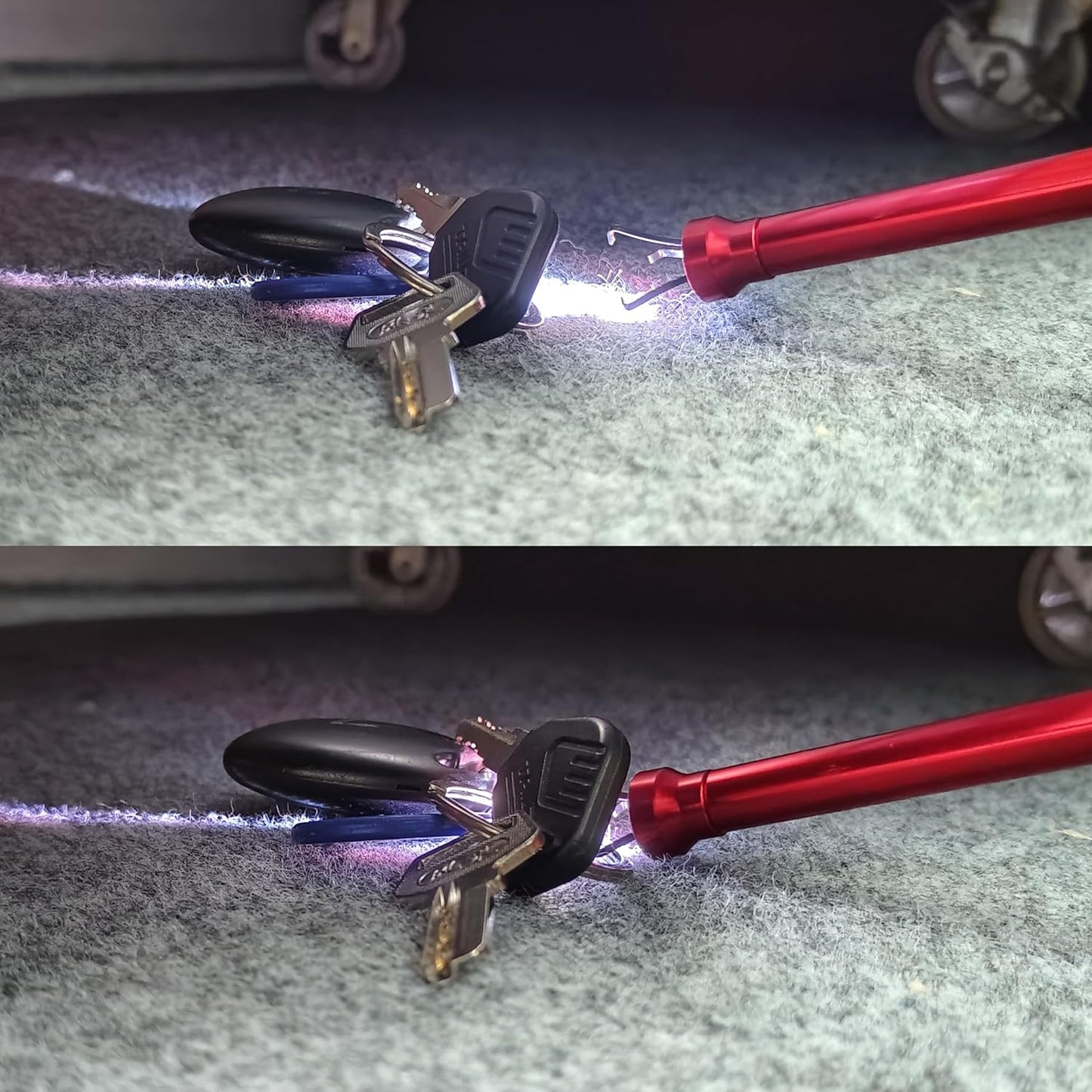 Claw Grabber Pickup Tool with Magnetic Bright LED Light,24.4In Long Magnetic Pickup Tool, Retractable Claw Grabbing Tool, Magnetic Grabber Tool with 2Lb Pull Strength Pick up Tool