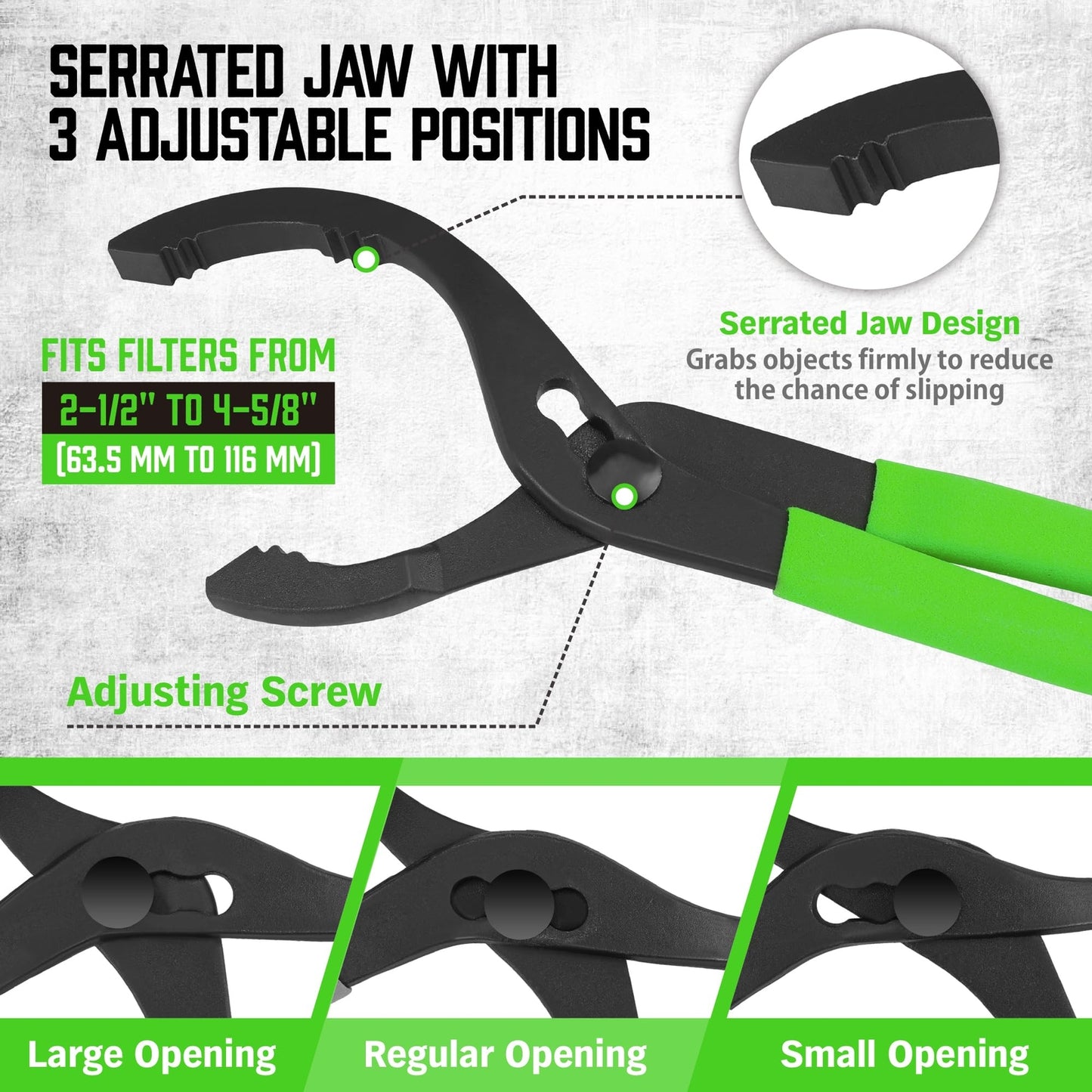 12" Adjustable Oil Filter Pliers Multifunction Oil Filter Removal Tool