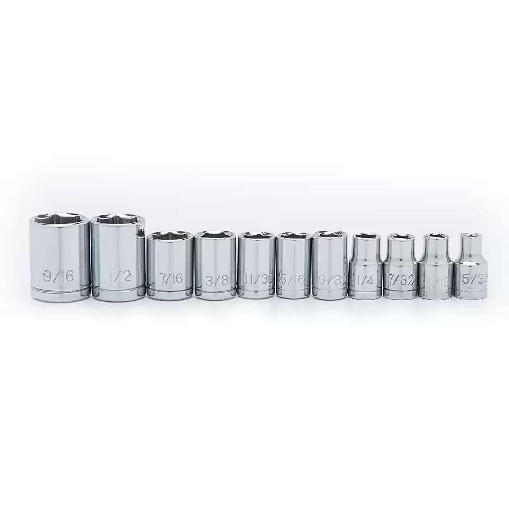 1/4 In. and 3/8 In. Stubby Ratchet and Socket Set (46-Piece)