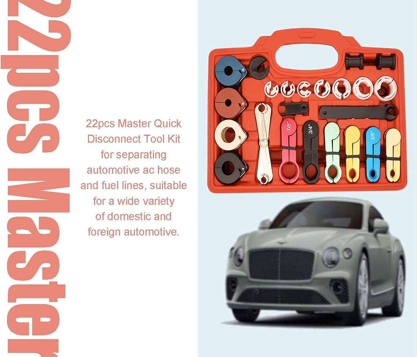 Fuel Line Disconnect Tool Set 22Pcs Master Quick Disconnect Tool Kit for Auto...